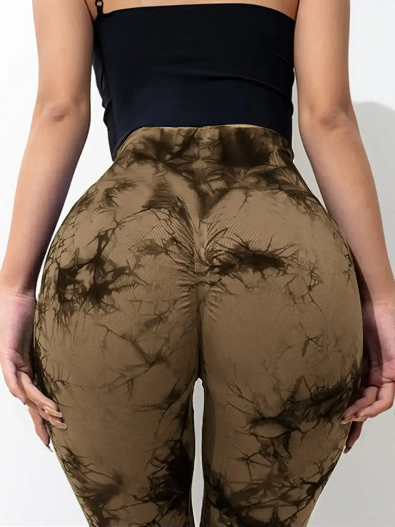 Sports Tie Dye Nylon Spandex Active Bottoms Skinny Pants display picture 7
