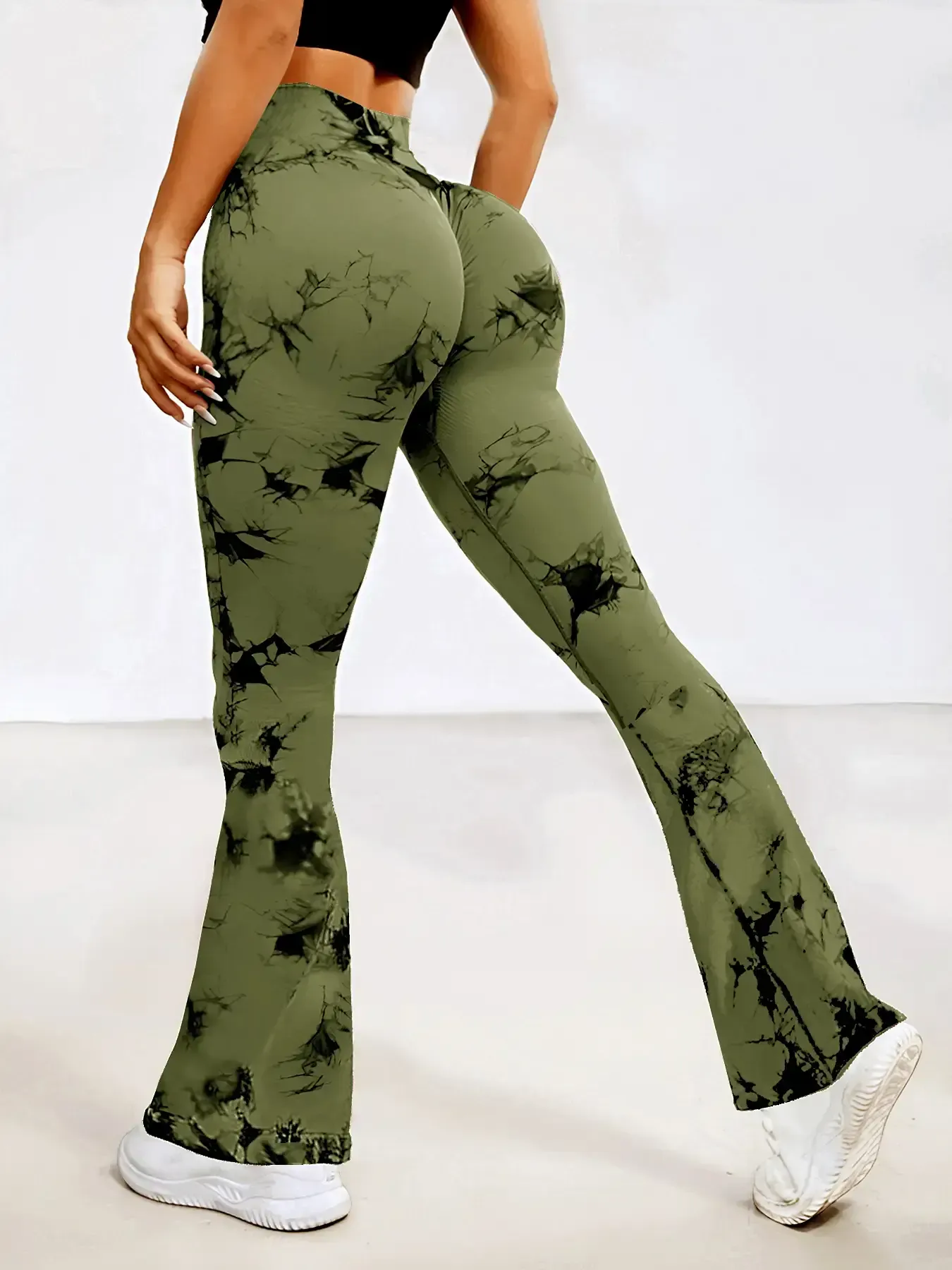 Sports Tie Dye Nylon Spandex Active Bottoms Skinny Pants display picture 11
