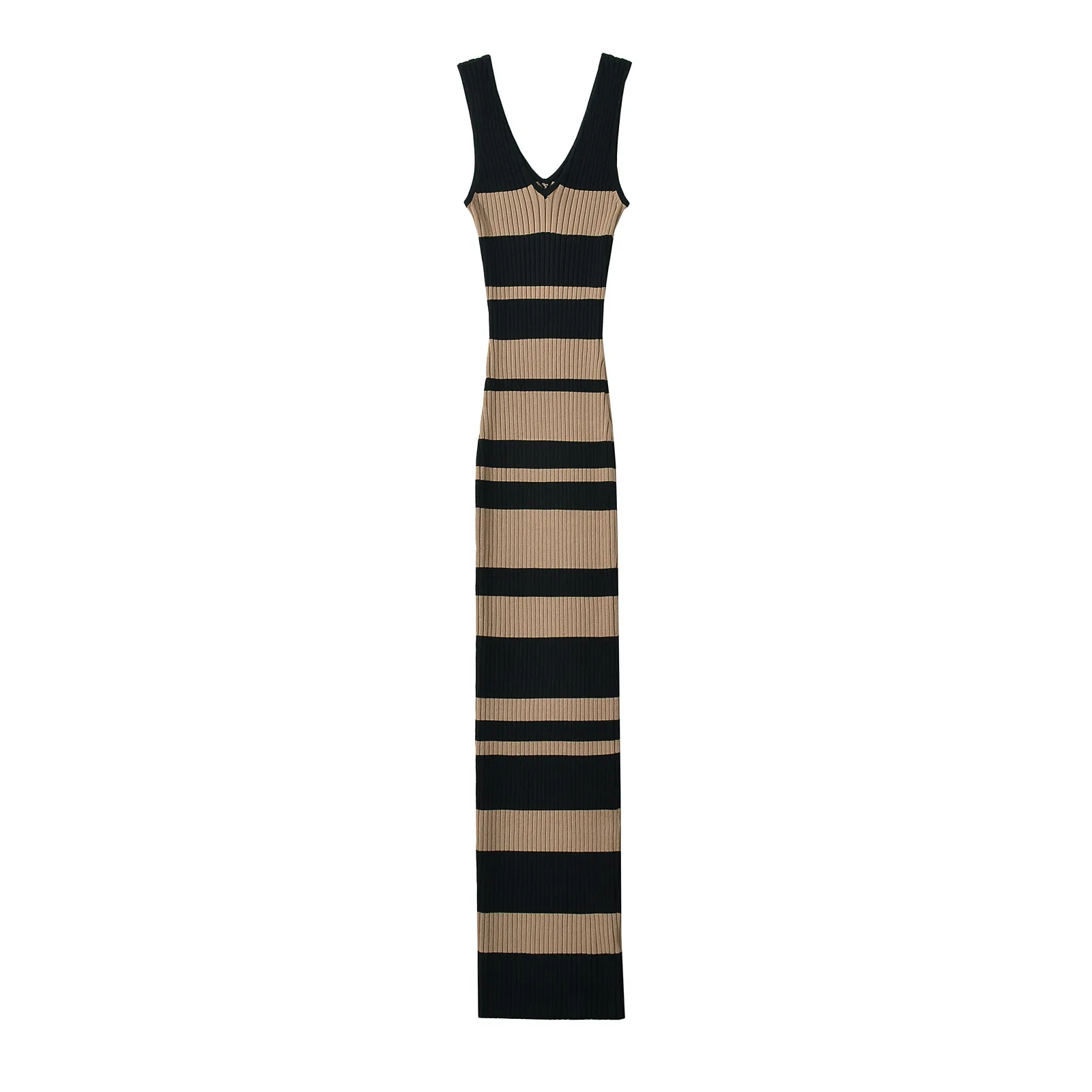 Women's Sheath Dress Tank Dress Simple Style V Neck Contrast Binding Sleeveless Stripe Midi Dress Holiday Date display picture 11