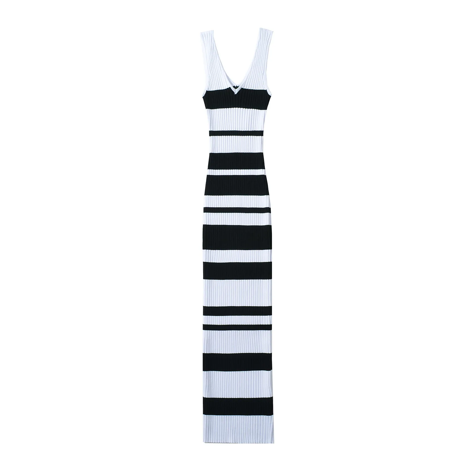 Women's Sheath Dress Tank Dress Simple Style V Neck Contrast Binding Sleeveless Stripe Midi Dress Holiday Date display picture 12