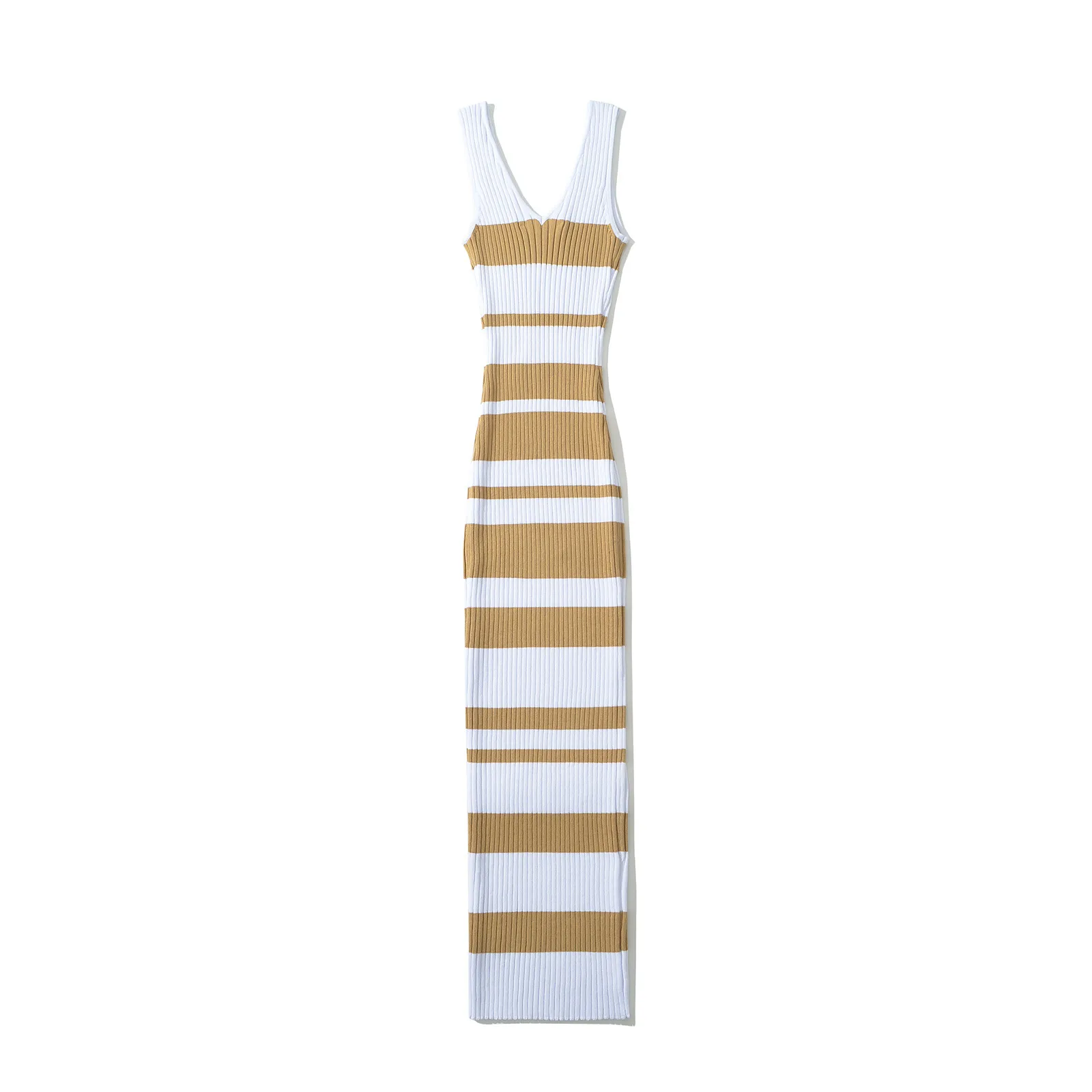 Women's Sheath Dress Tank Dress Simple Style V Neck Contrast Binding Sleeveless Stripe Midi Dress Holiday Date display picture 13