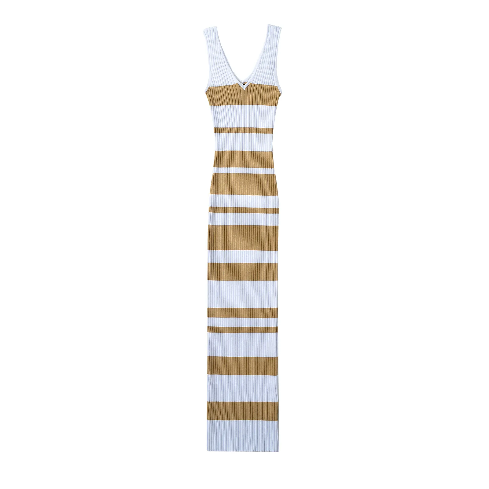 Women's Sheath Dress Tank Dress Simple Style V Neck Contrast Binding Sleeveless Stripe Midi Dress Holiday Date display picture 14