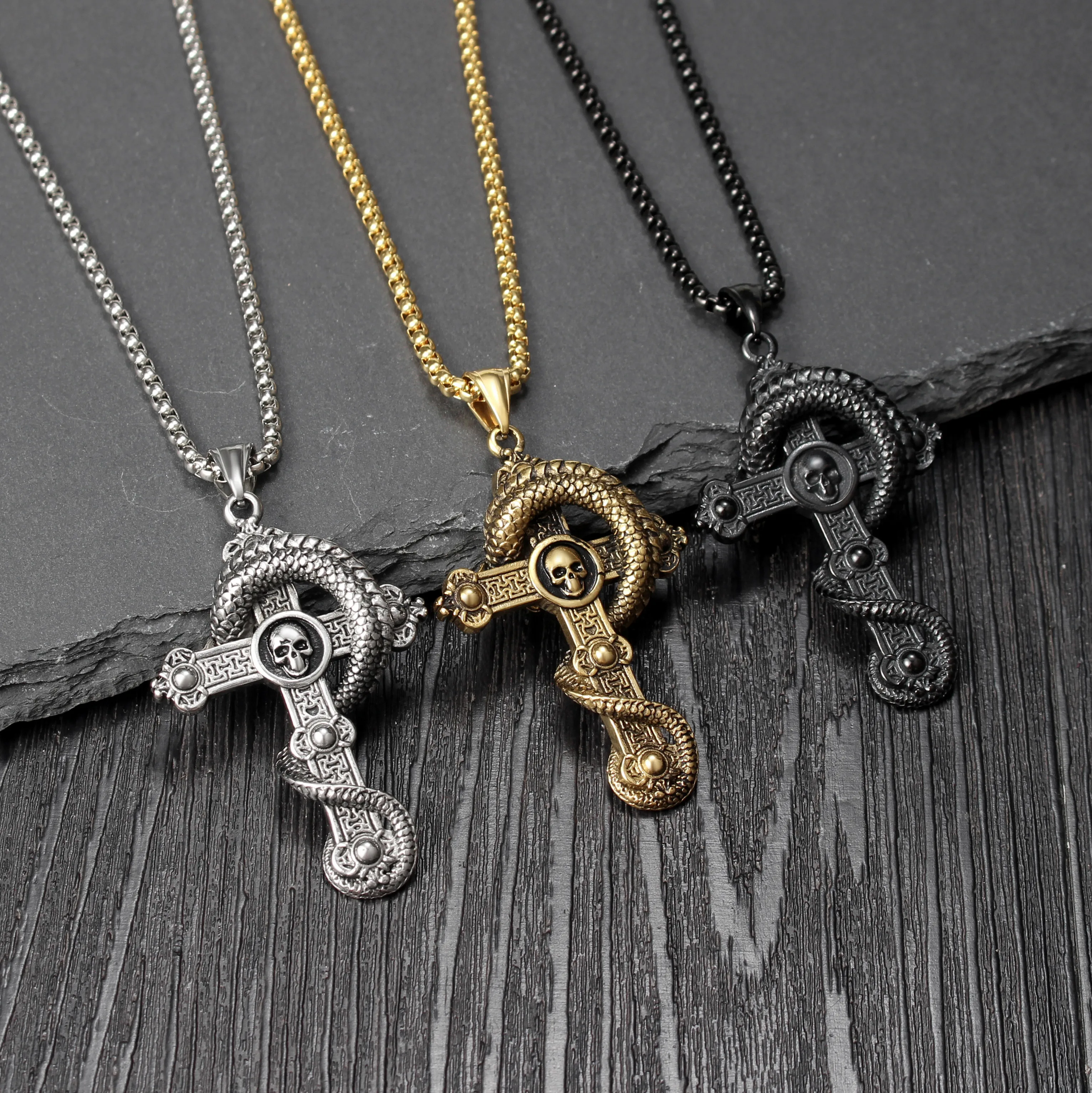 Hip-Hop Retro Cross 304 Stainless Steel Men's Pendant Necklace display picture 10