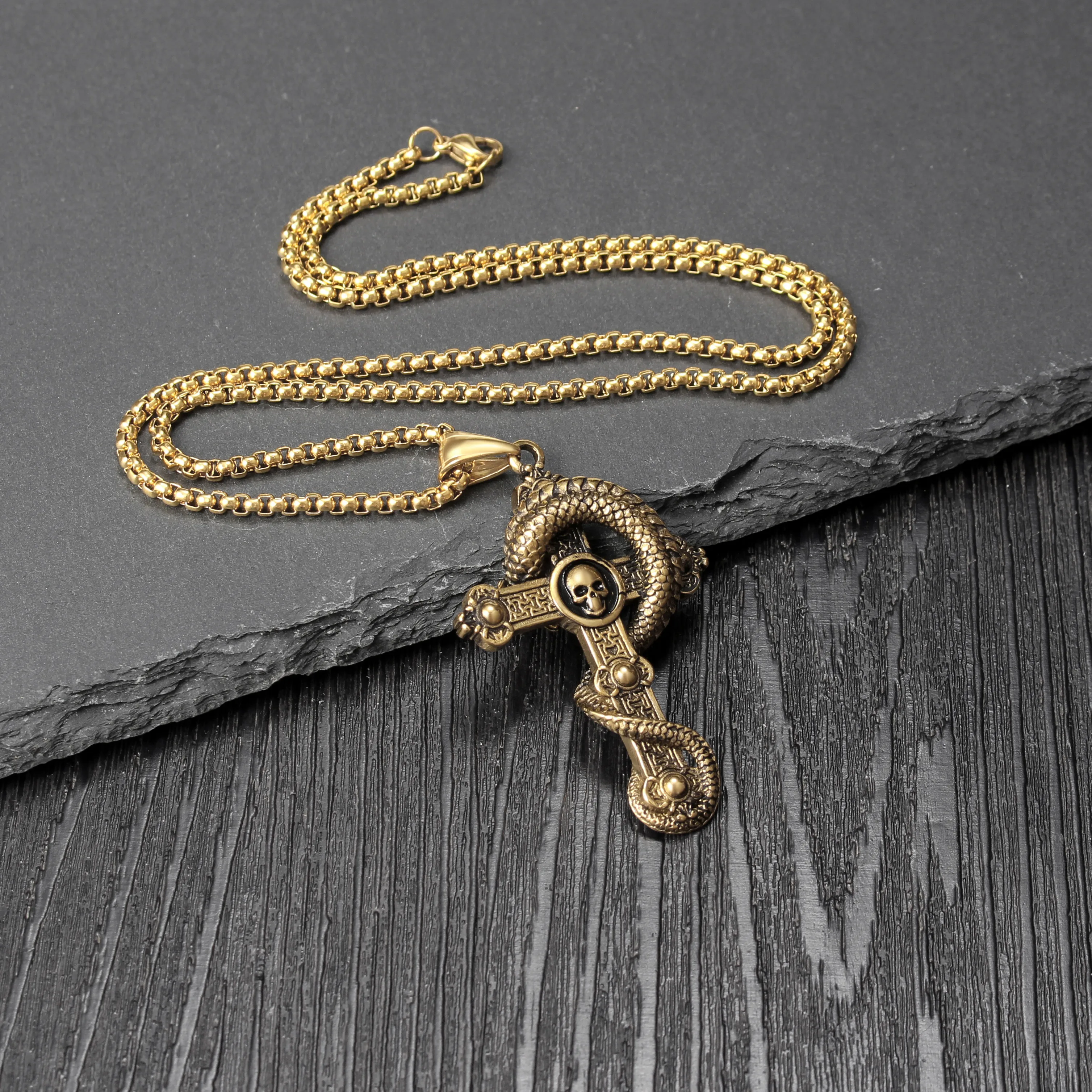 Hip-Hop Retro Cross 304 Stainless Steel Men's Pendant Necklace display picture 9