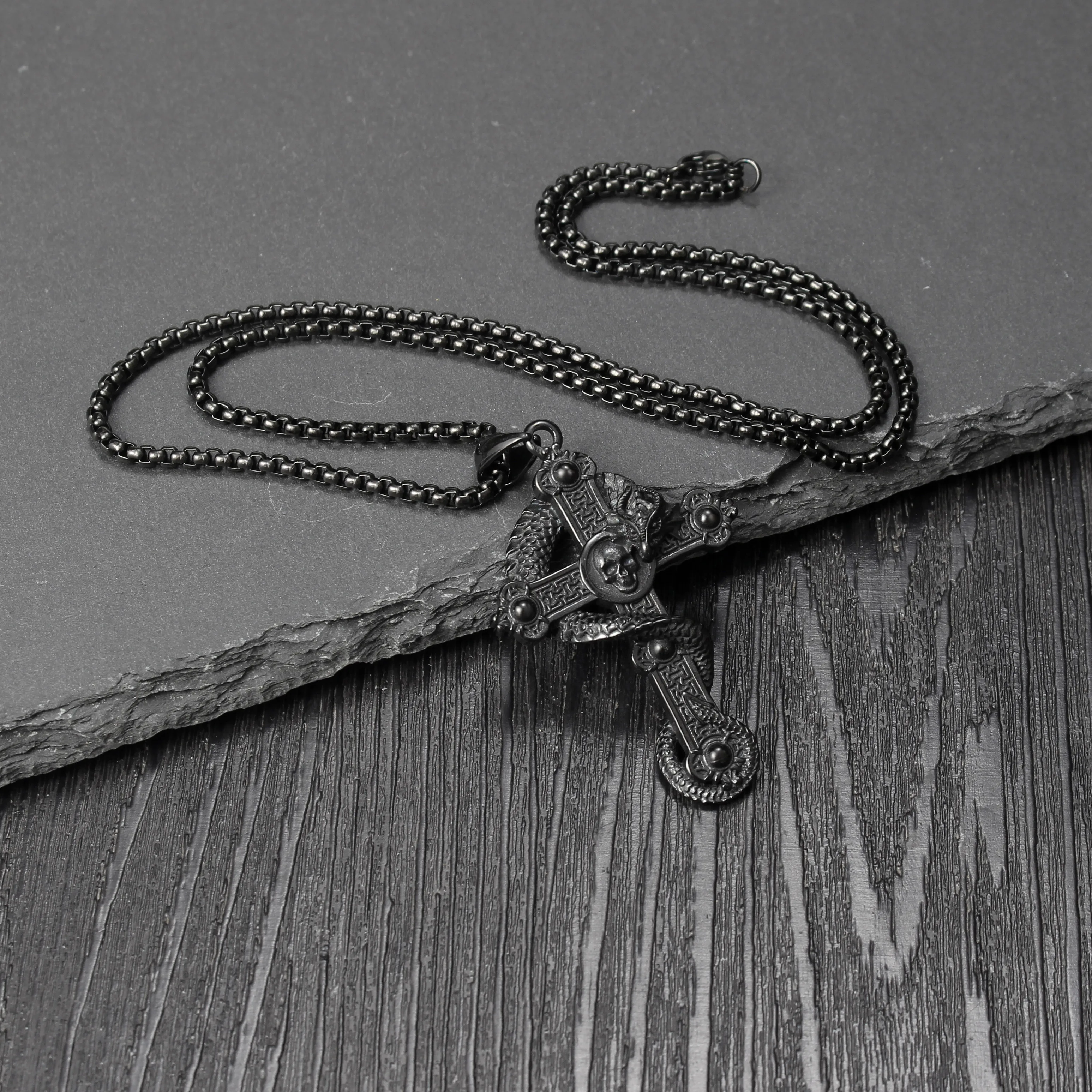 Hip-Hop Retro Cross 304 Stainless Steel Men's Pendant Necklace display picture 7