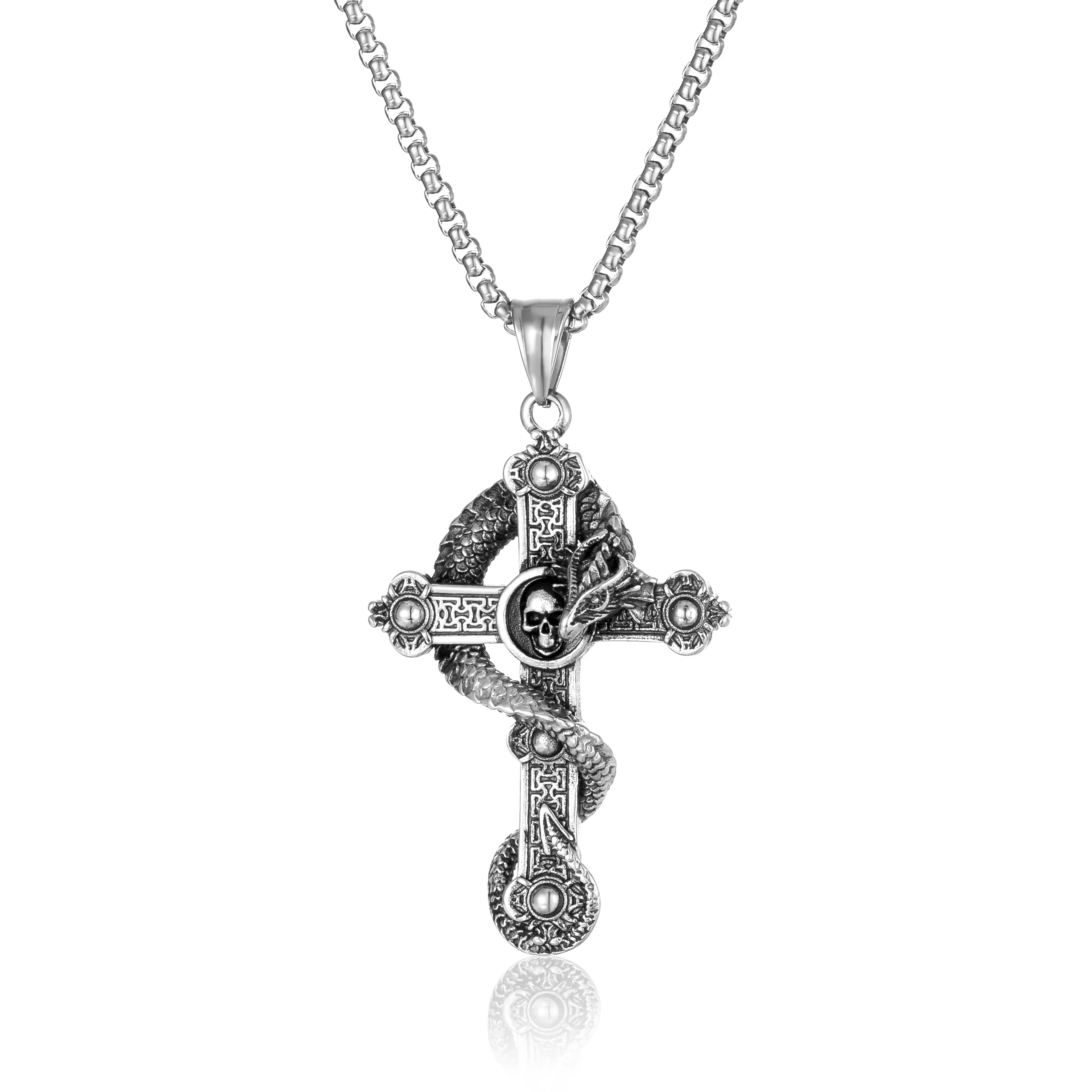 Hip-Hop Retro Cross 304 Stainless Steel Men's Pendant Necklace display picture 1