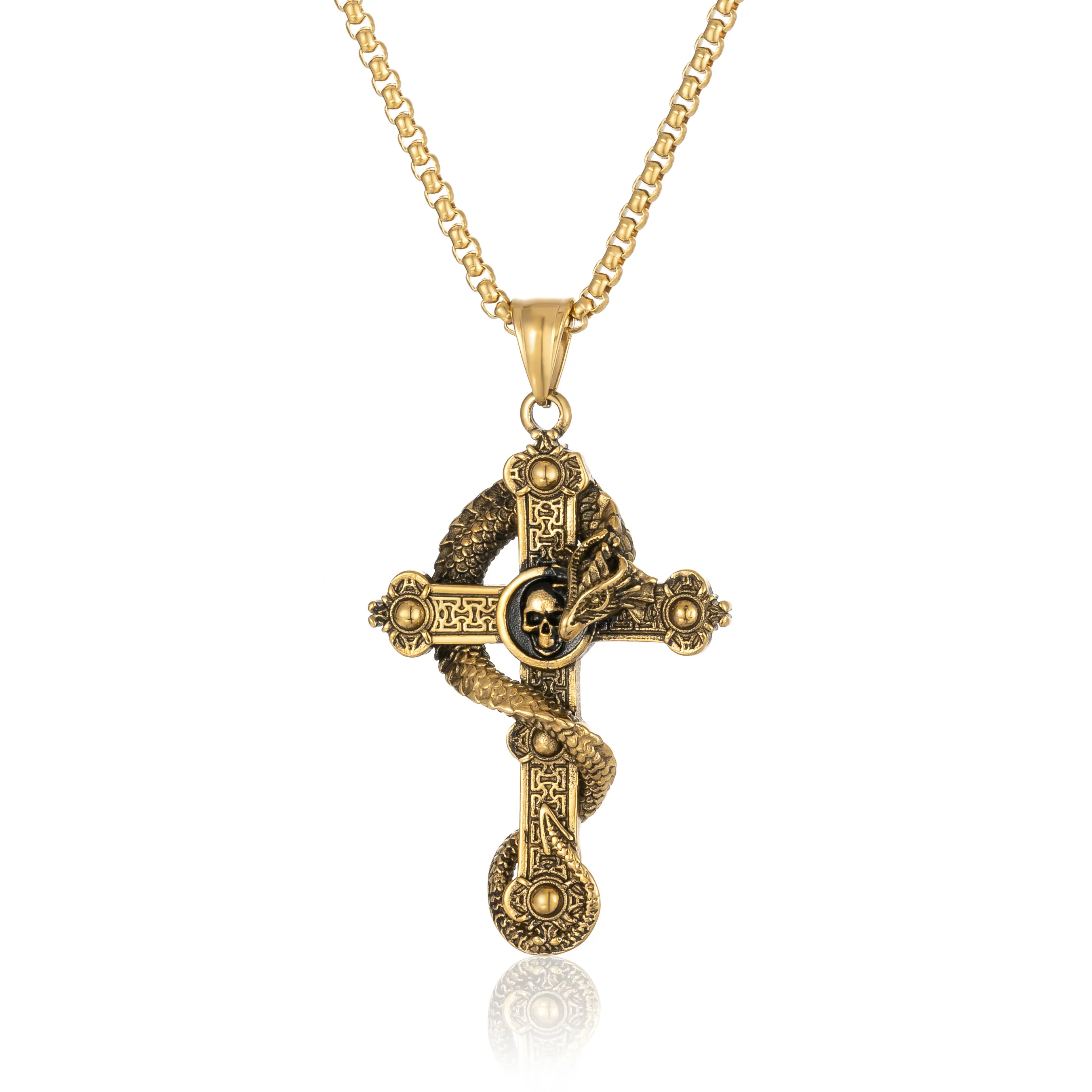 Hip-Hop Retro Cross 304 Stainless Steel Men's Pendant Necklace display picture 5