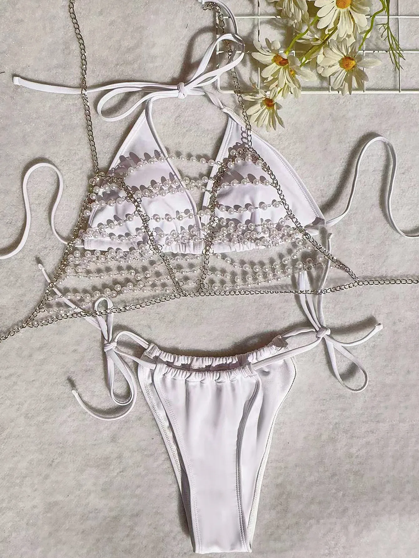 Women's Sexy Solid Color 3 Pieces Set Bikinis Swimwear display picture 2
