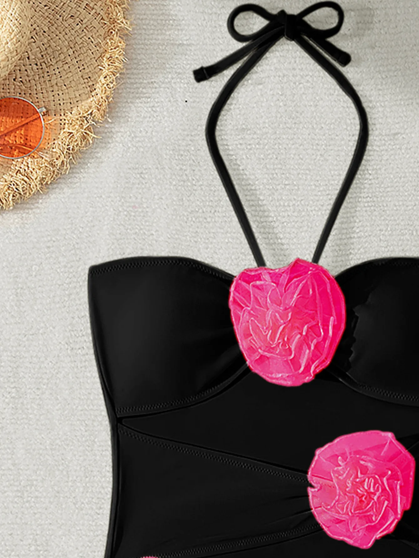 Women's Sexy Solid Color Flower 1 Piece One Piece Swimwear display picture 7