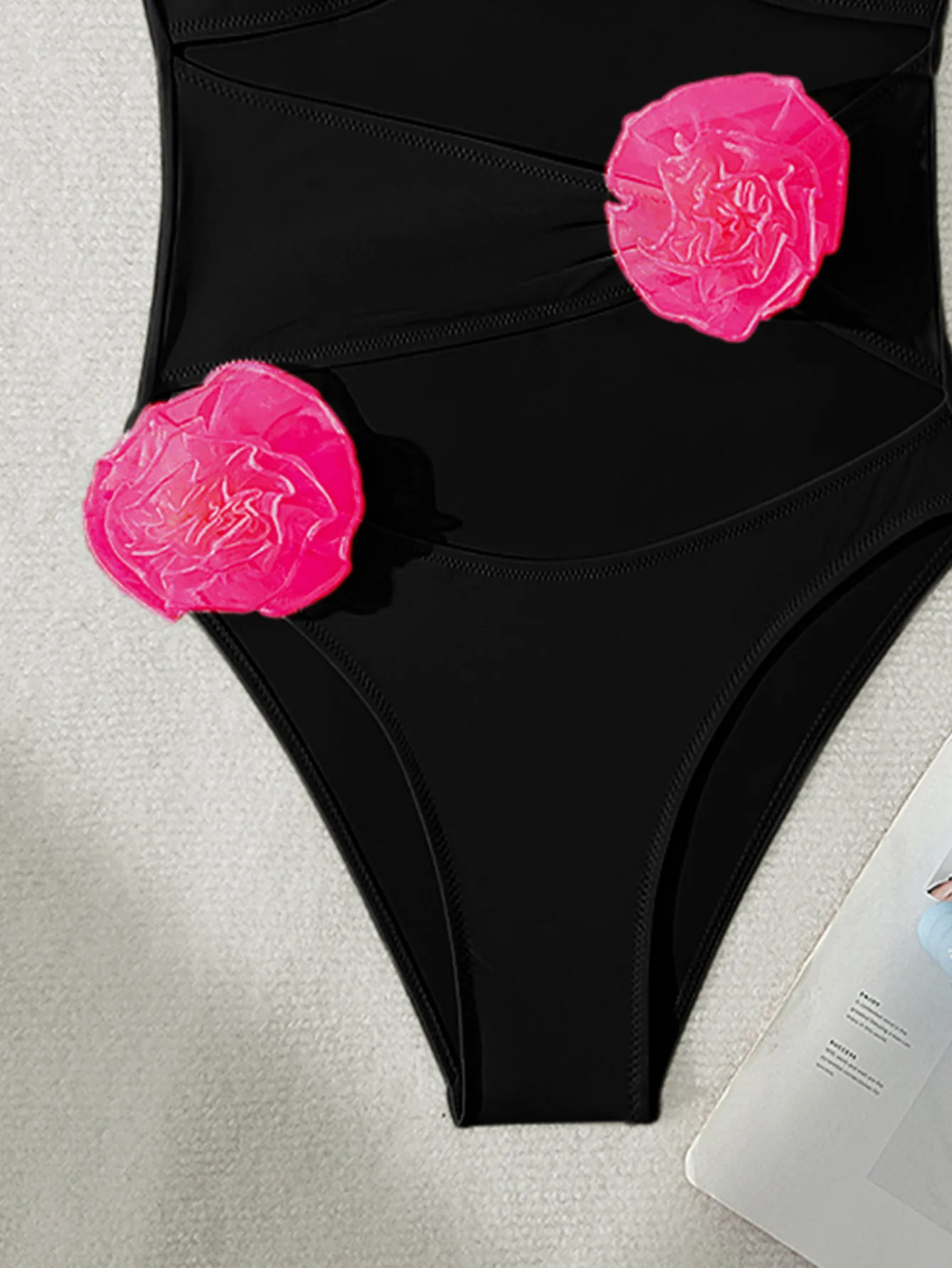 Women's Sexy Solid Color Flower 1 Piece One Piece Swimwear display picture 8