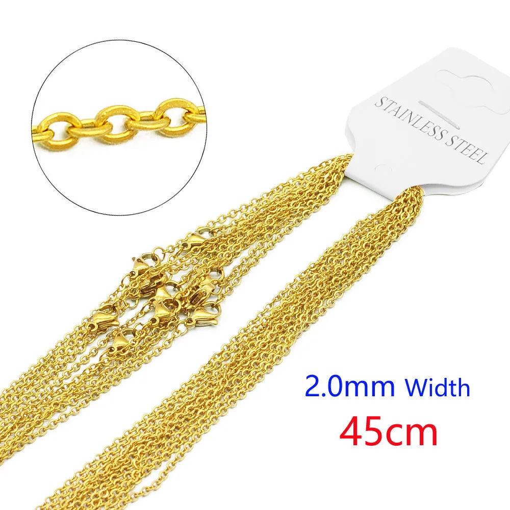 100 PCS/Package 1.5mm 201 Stainless Steel 18K Gold Plated Solid Color Polished Chain display picture 4