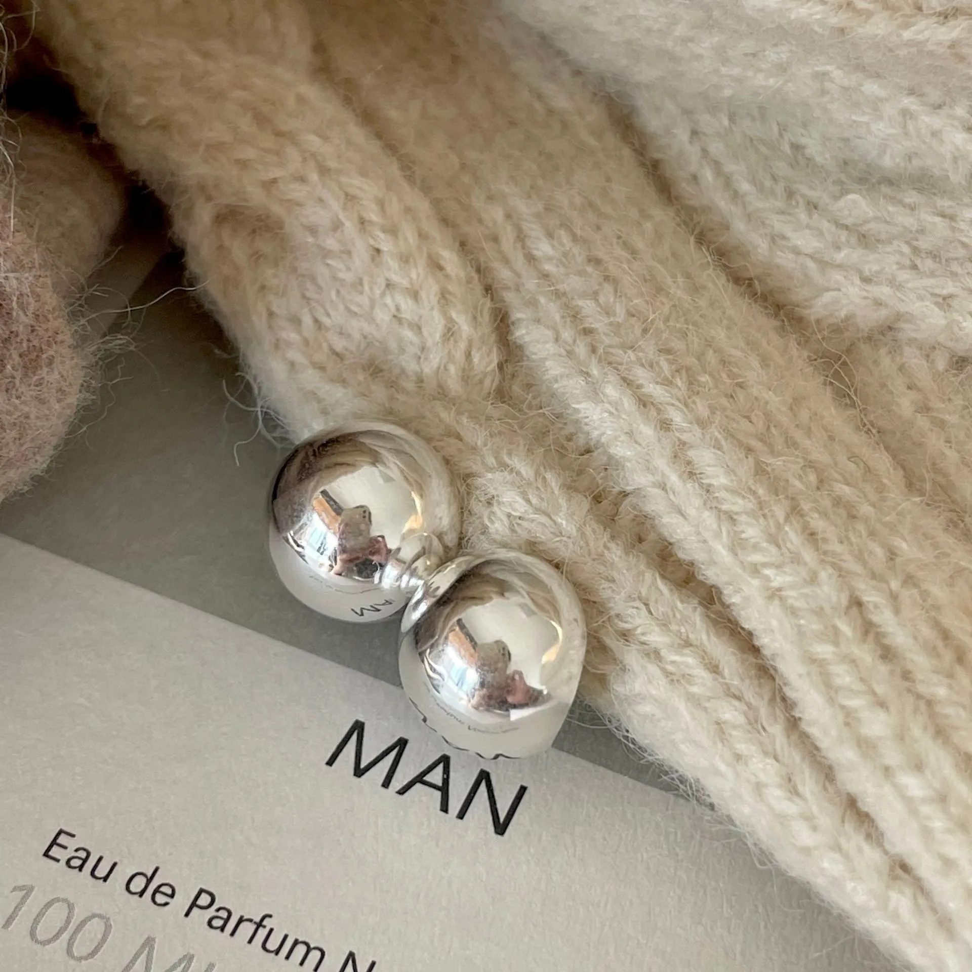 1 Pair 925 Sterling Silver Solid Color Ear Studs display picture 1
