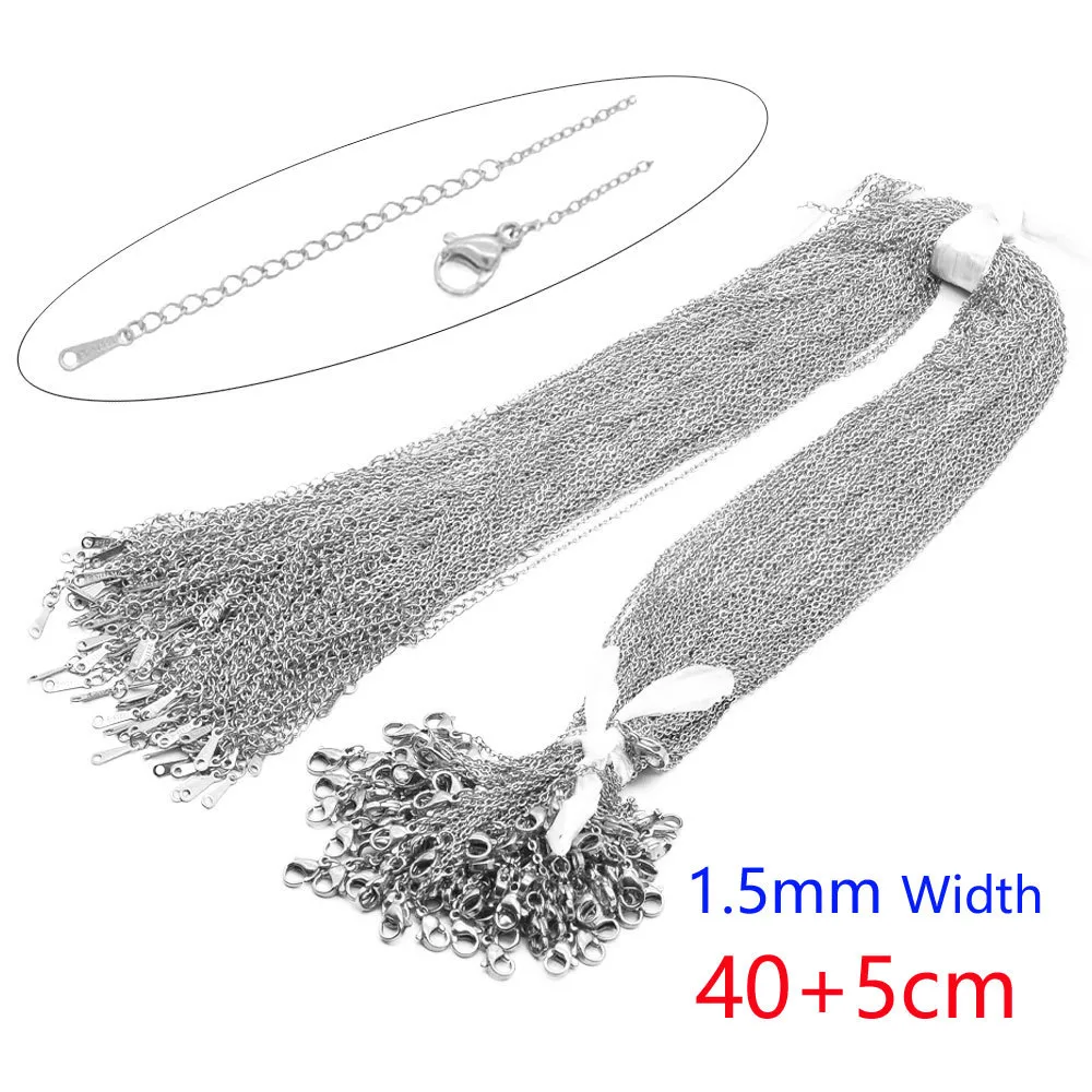 100 PCS/Package 1.5mm 201 Stainless Steel 18K Gold Plated Solid Color Polished Chain display picture 5