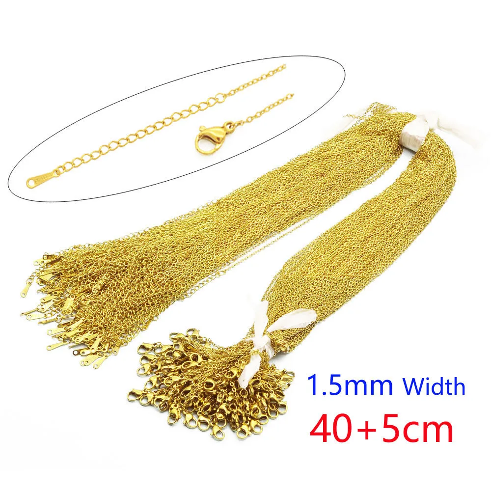 100 PCS/Package 1.5mm 201 Stainless Steel 18K Gold Plated Solid Color Polished Chain display picture 6