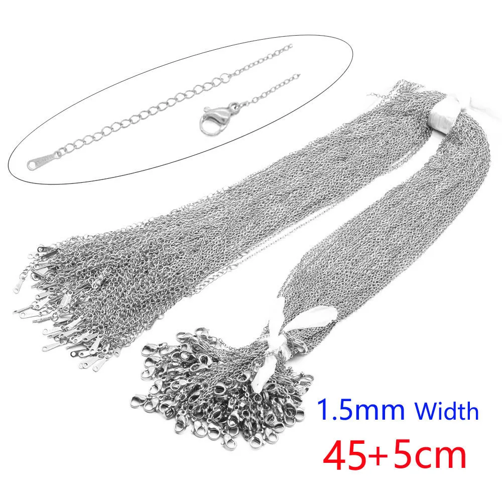 100 PCS/Package 1.5mm 201 Stainless Steel 18K Gold Plated Solid Color Polished Chain display picture 10