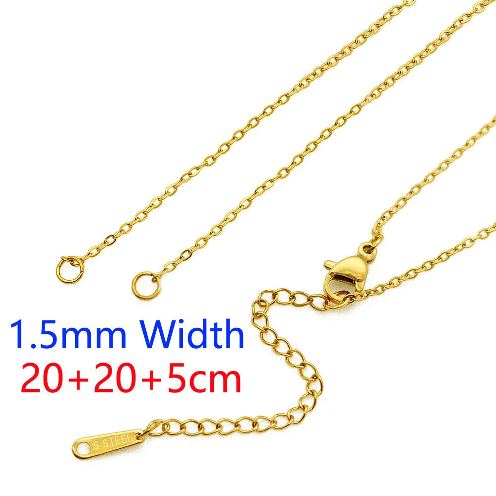 100 PCS/Package 1.5mm 201 Stainless Steel 18K Gold Plated Solid Color Polished Chain display picture 11