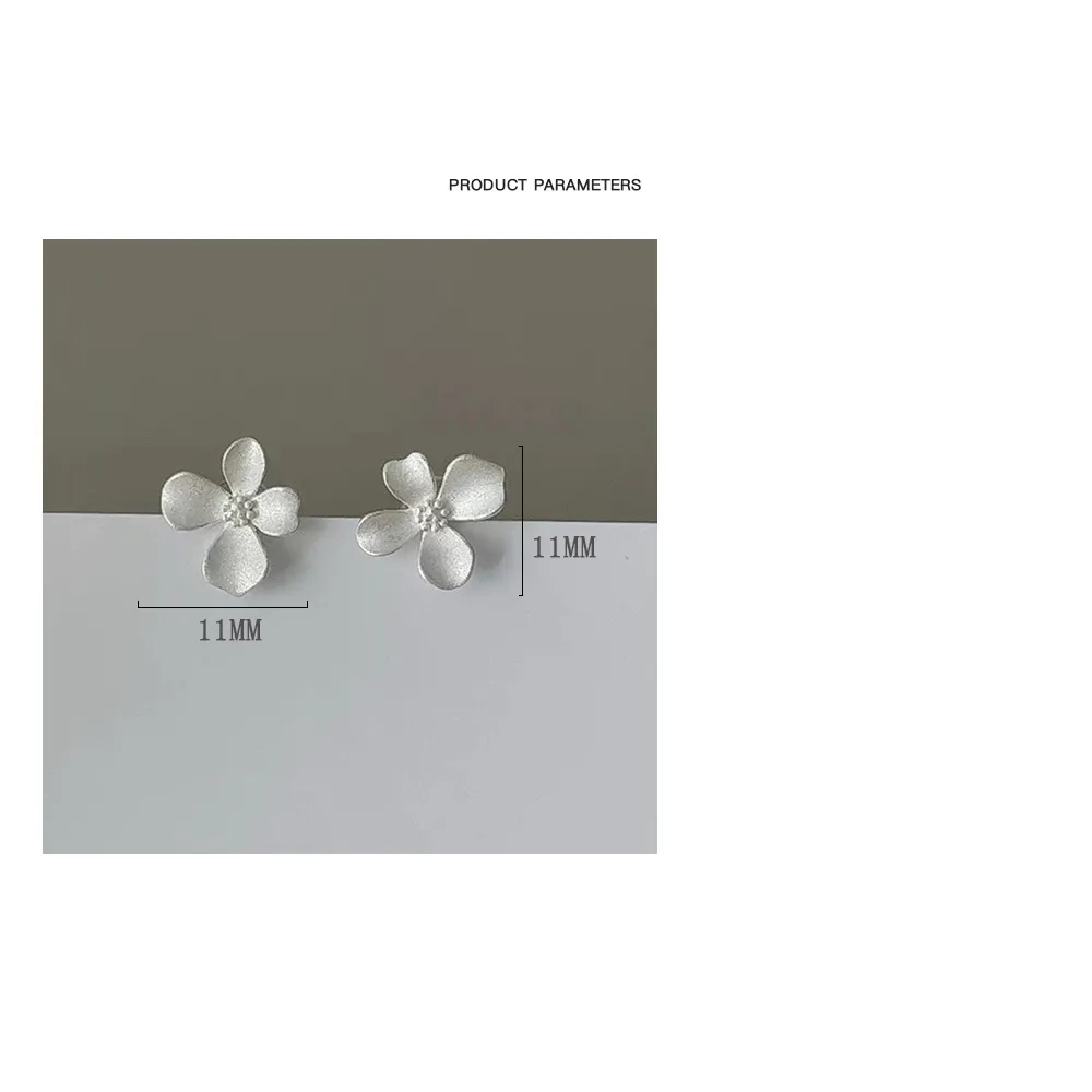 1 Pair Simple Style Flower Sterling Silver Ear Studs display picture 1
