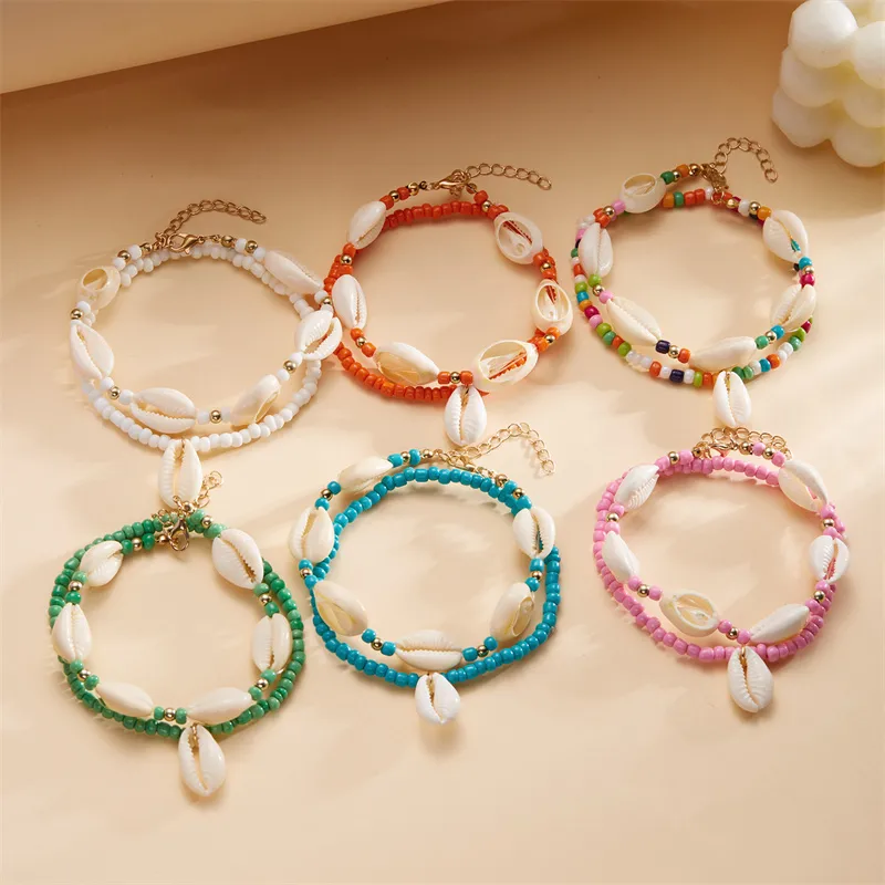 Marine Style Beach Pastoral Shell Plastic Shell Beaded Women's Anklet display picture 21