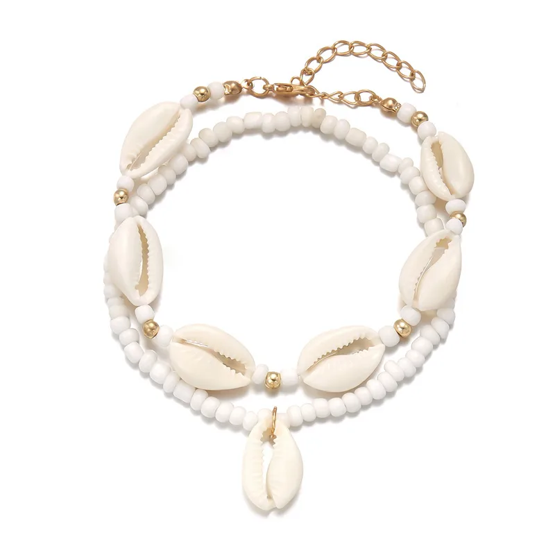 Marine Style Beach Pastoral Shell Plastic Shell Beaded Women's Anklet display picture 6