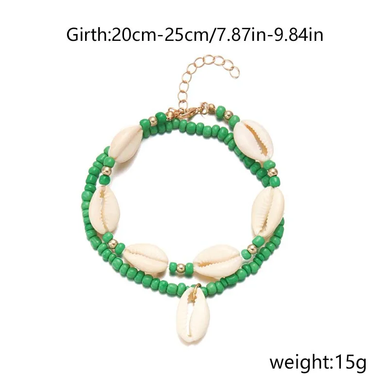 Marine Style Beach Pastoral Shell Plastic Shell Beaded Women's Anklet display picture 1