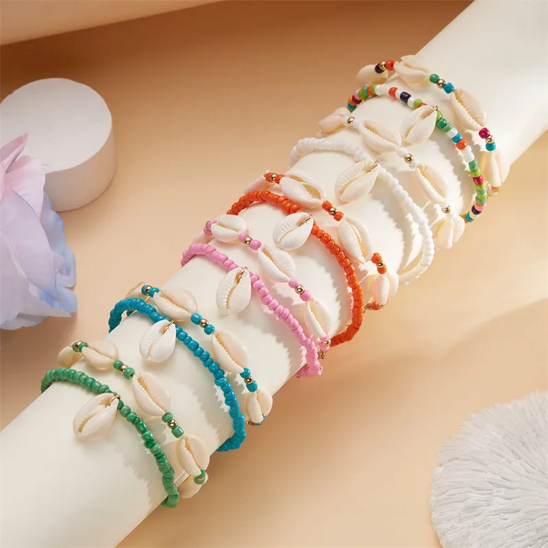 Marine Style Beach Pastoral Shell Plastic Shell Beaded Women's Anklet display picture 20