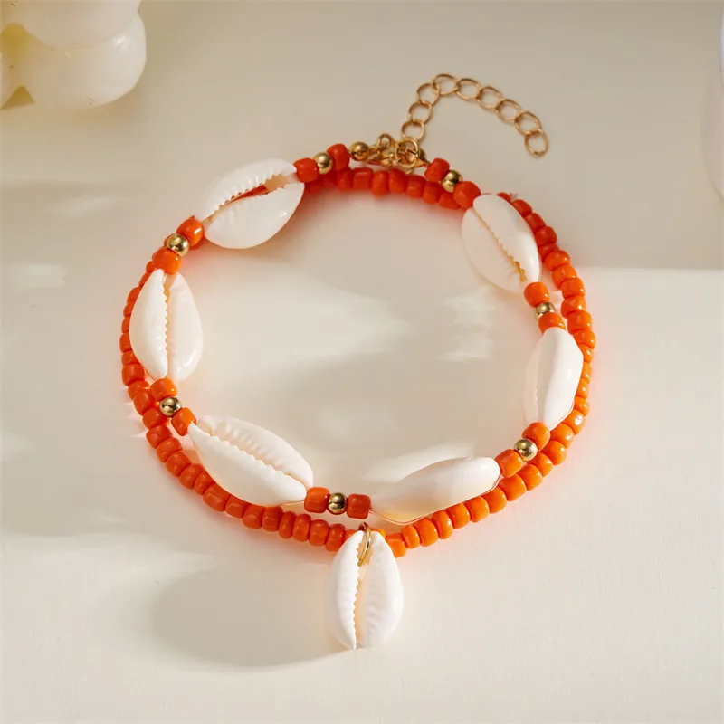 Marine Style Beach Pastoral Shell Plastic Shell Beaded Women's Anklet display picture 16
