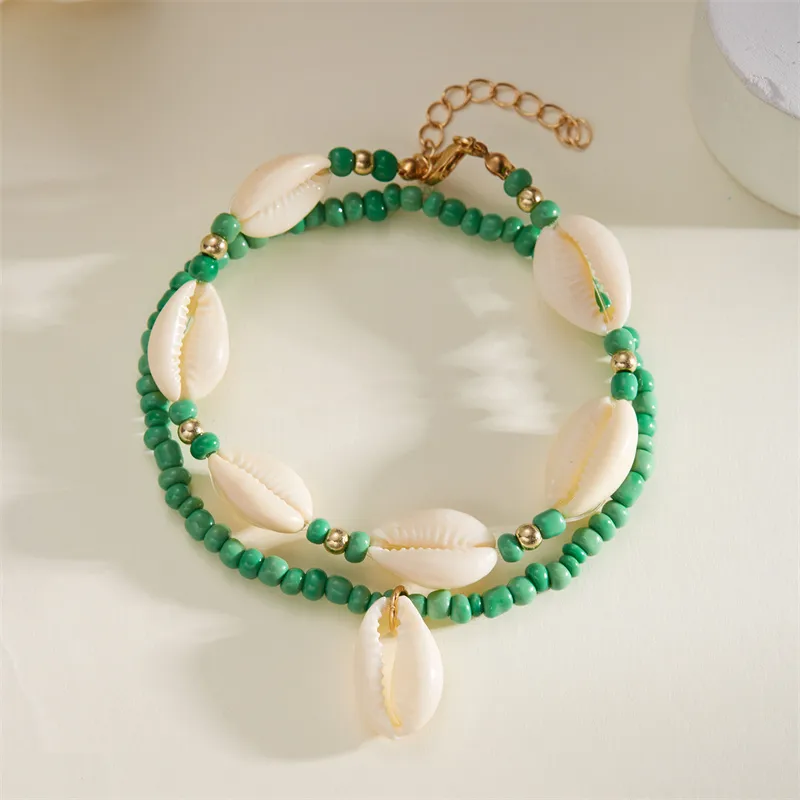 Marine Style Beach Pastoral Shell Plastic Shell Beaded Women's Anklet display picture 2