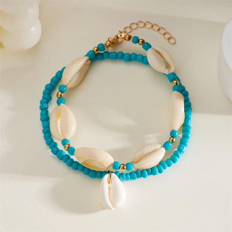 Marine Style Beach Pastoral Shell Plastic Shell Beaded Women's Anklet display picture 9