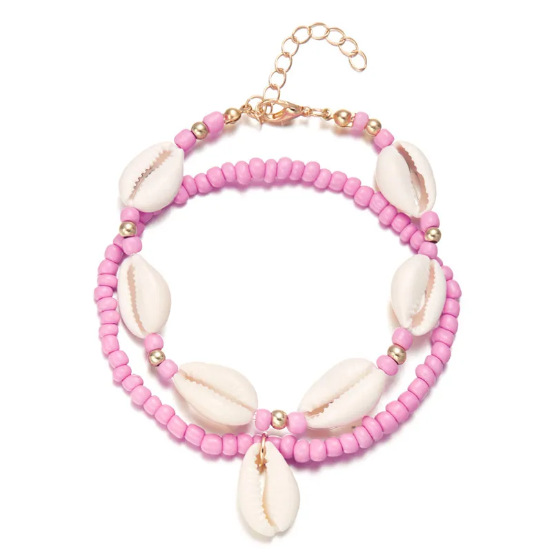 Marine Style Beach Pastoral Shell Plastic Shell Beaded Women's Anklet display picture 12