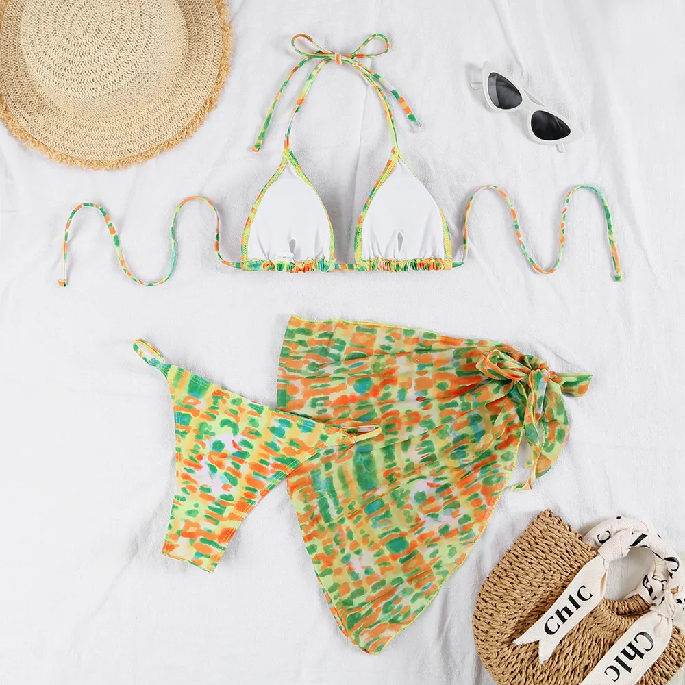 Women's Multicolor 3 Pieces Set Bikinis Swimwear display picture 10
