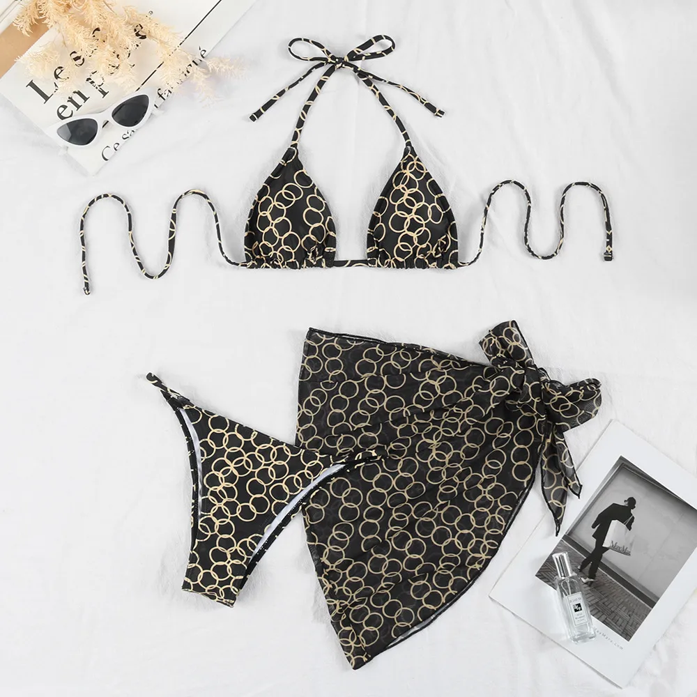 Women's Multicolor 3 Pieces Set Bikinis Swimwear display picture 12