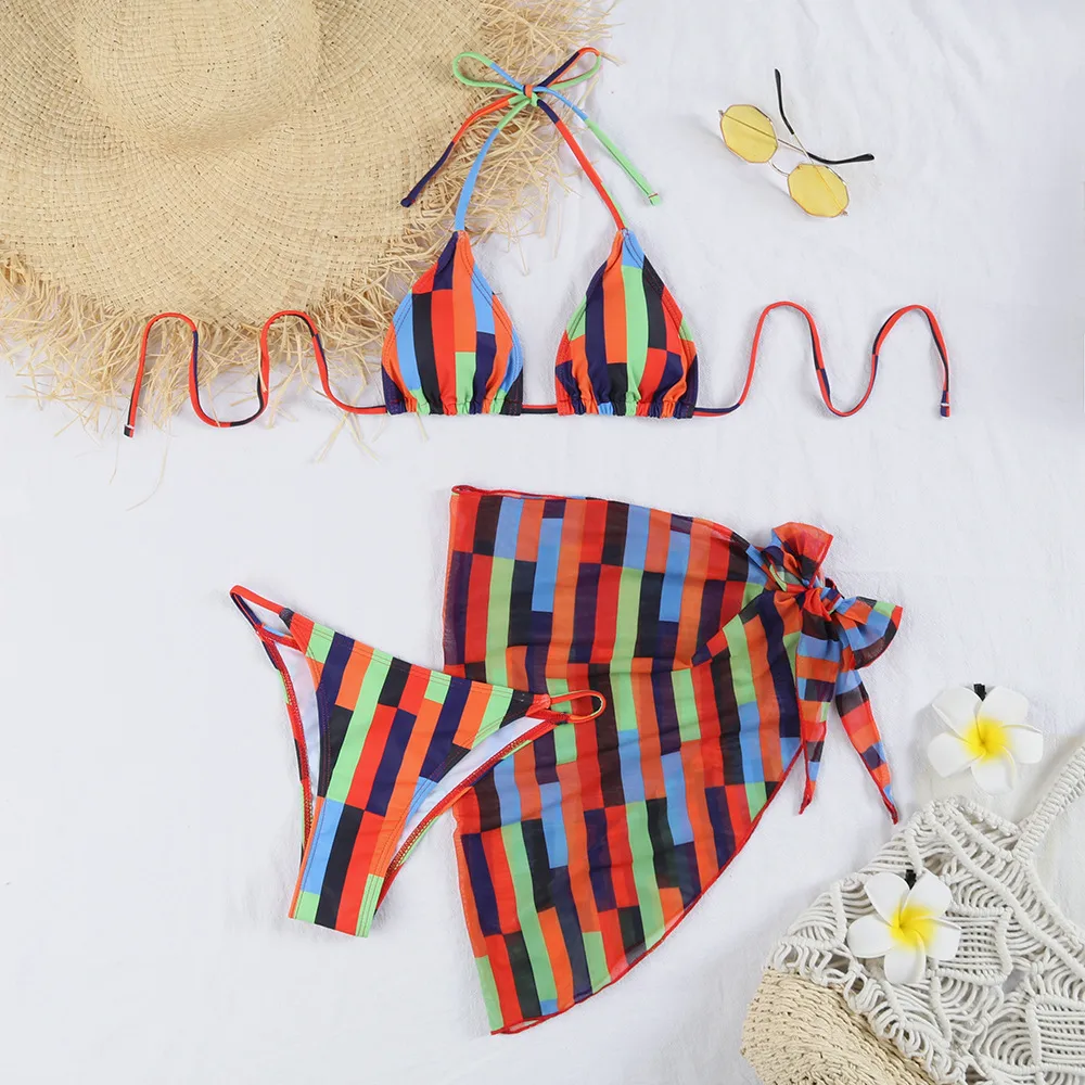 Women's Multicolor 3 Pieces Set Bikinis Swimwear display picture 22