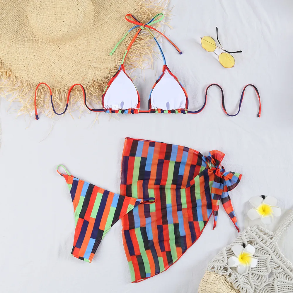 Women's Multicolor 3 Pieces Set Bikinis Swimwear display picture 25