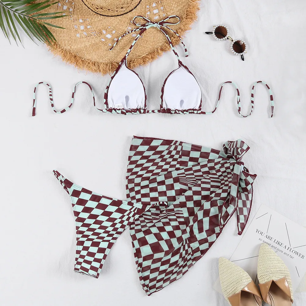 Women's Multicolor 3 Pieces Set Bikinis Swimwear display picture 30