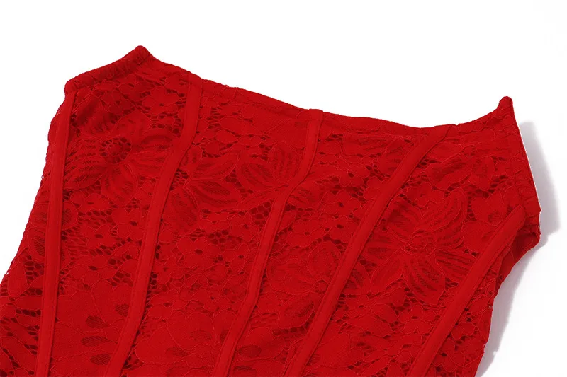 Women's Lace Dress Sexy Strapless Mesh Sleeveless Lace Above Knee Date Cocktail Party display picture 21