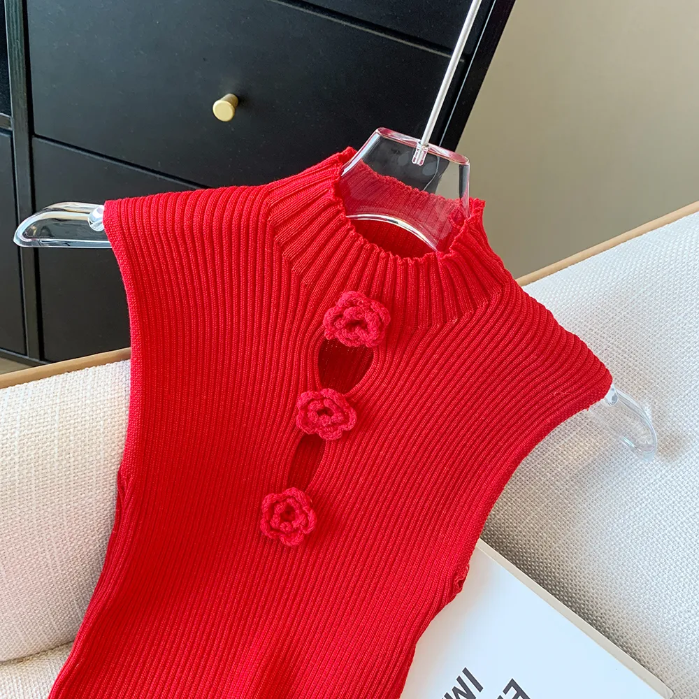Women's Vest Tank Tops Hollow Out Casual Solid Color display picture 9