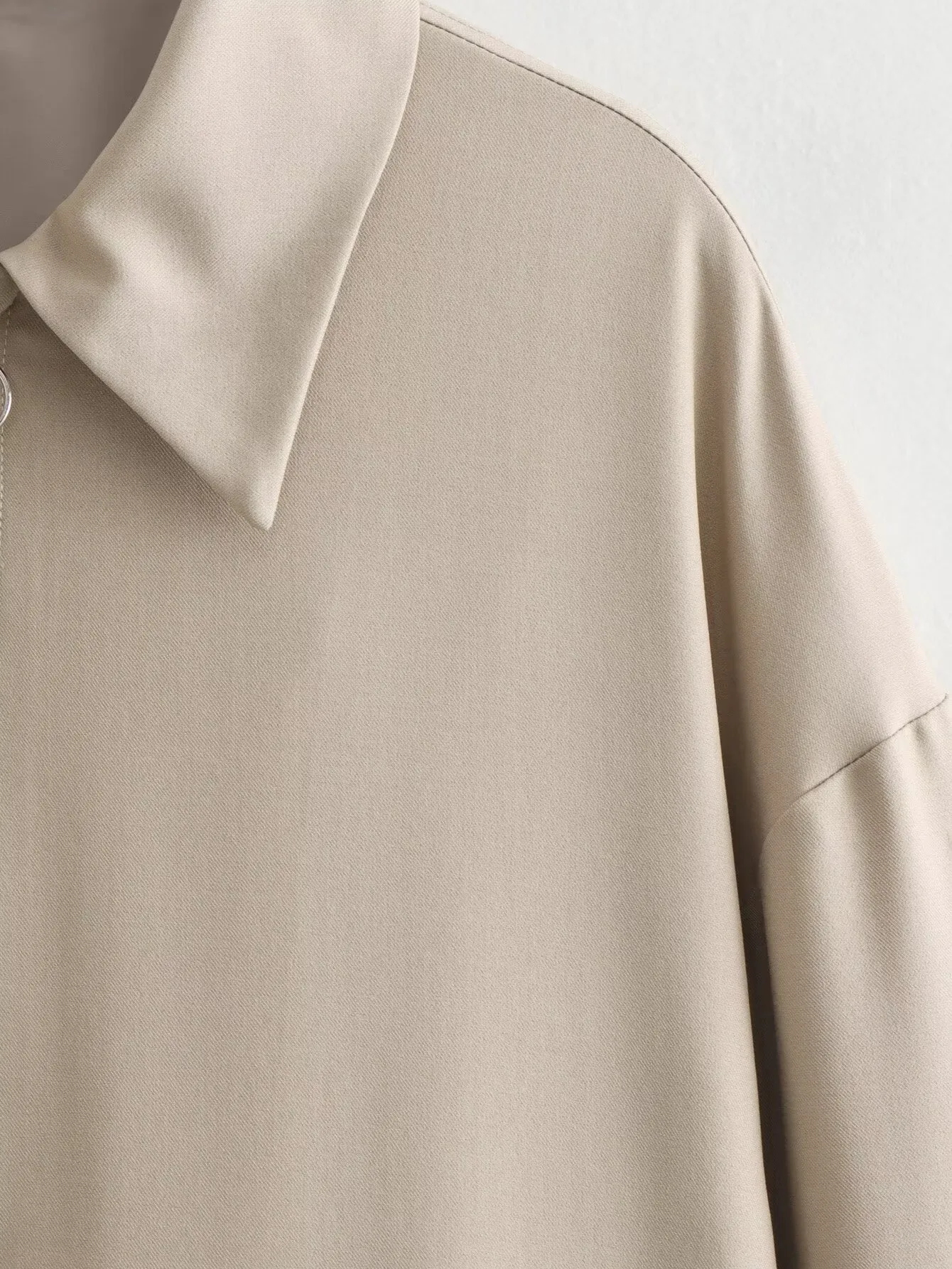 Women's Streetwear Solid Color Contrast Binding Zipper Coat display picture 9