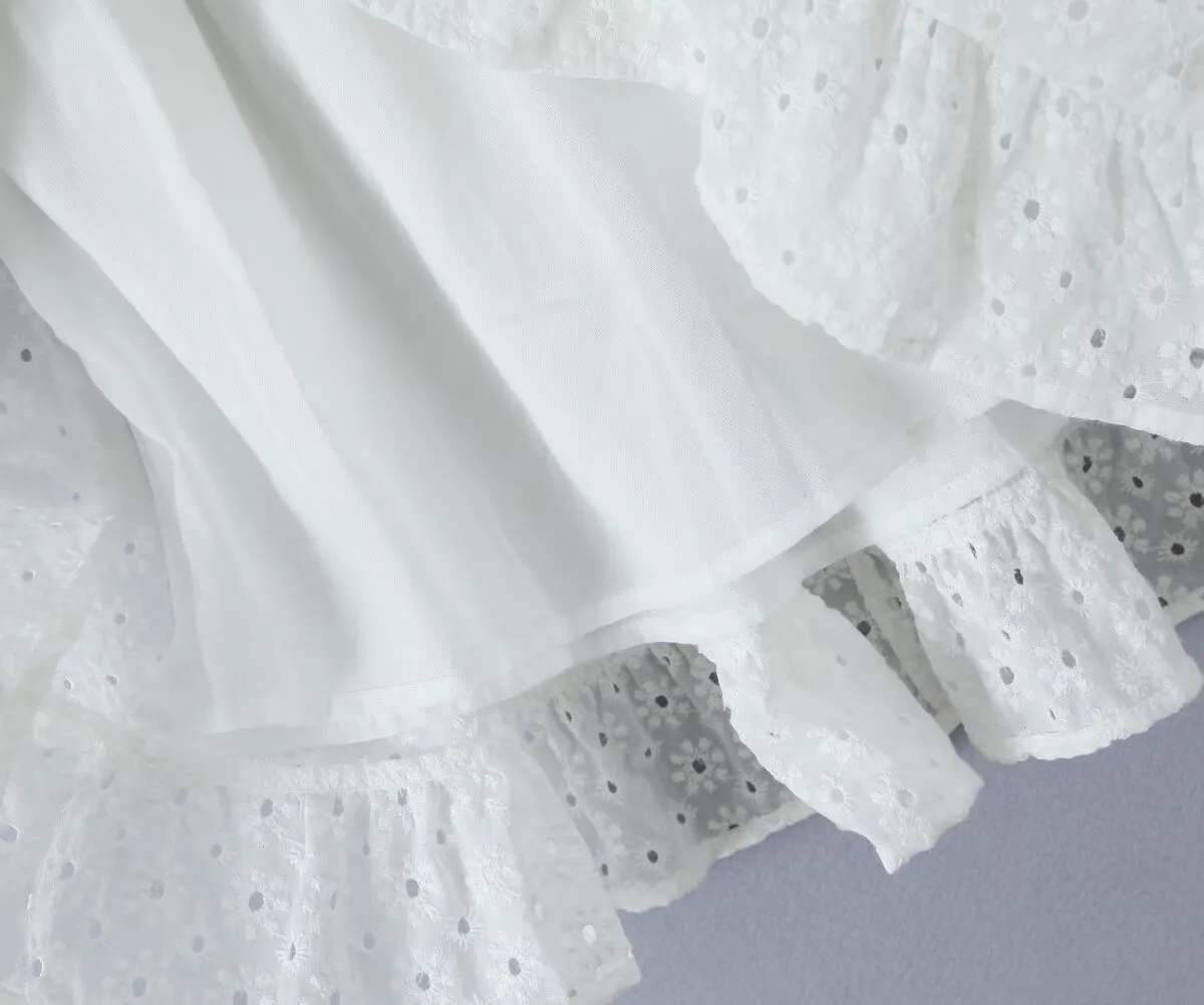 Women's White Dress Elegant Streetwear Strapless Sleeveless Ditsy Floral Solid Color Above Knee Daily display picture 10