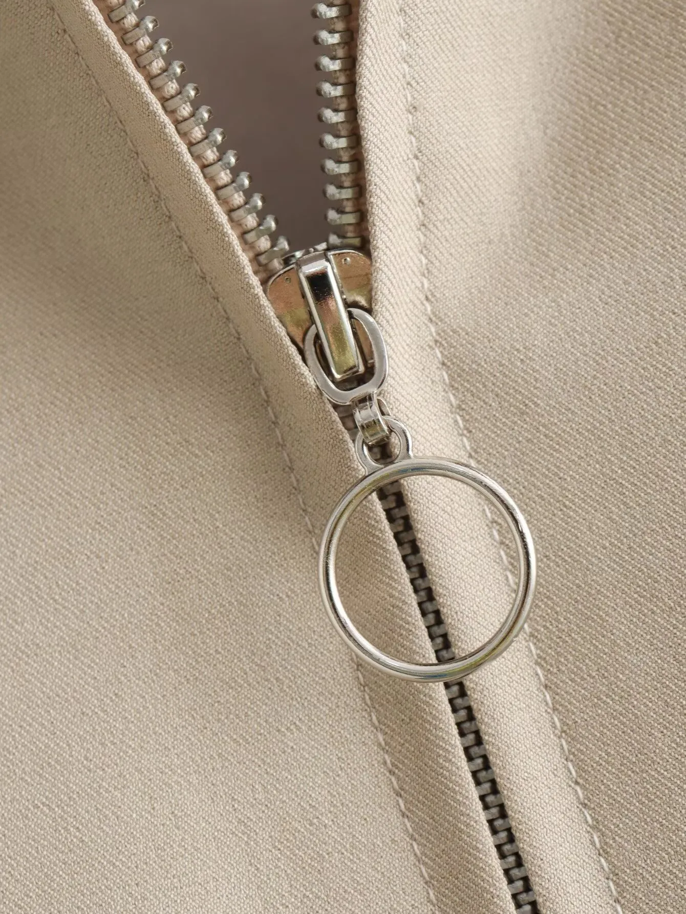 Women's Streetwear Solid Color Contrast Binding Zipper Coat display picture 11
