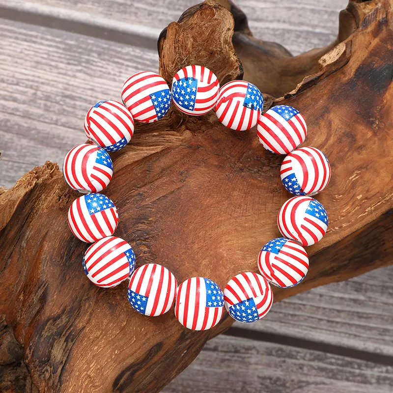 Classic Style Star Stripe Wood Wholesale Bracelets display picture 3