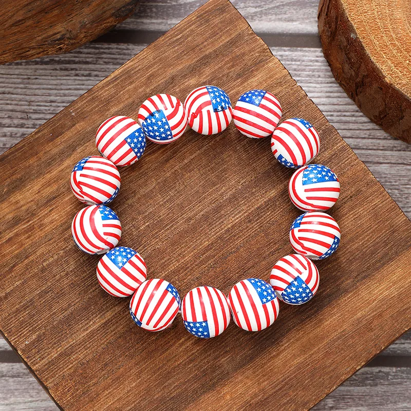 Classic Style Star Stripe Wood Wholesale Bracelets display picture 2