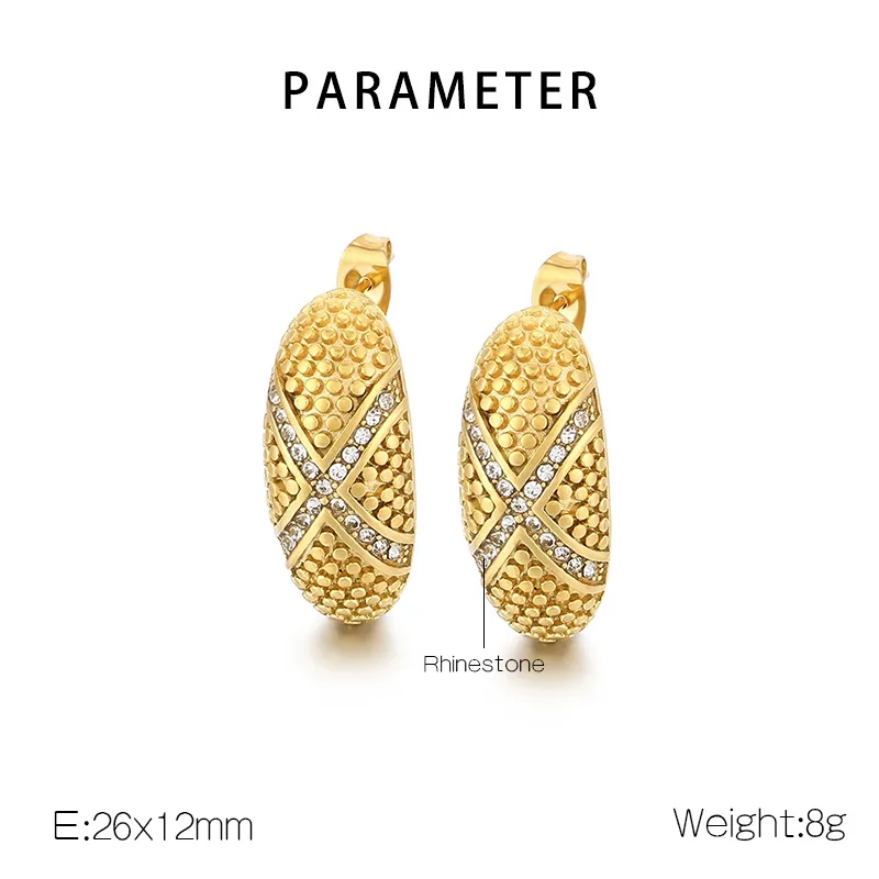 1 Pair Simple Style Solid Color Plating 304 Stainless Steel 18K Gold Plated Ear Studs display picture 1
