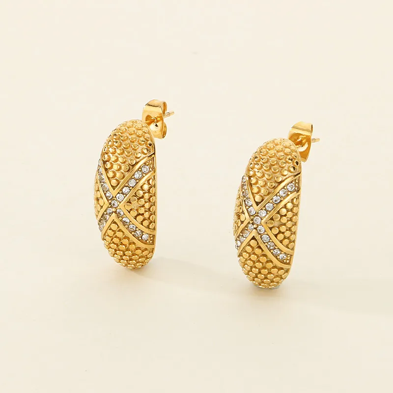 1 Pair Simple Style Solid Color Plating 304 Stainless Steel 18K Gold Plated Ear Studs display picture 8
