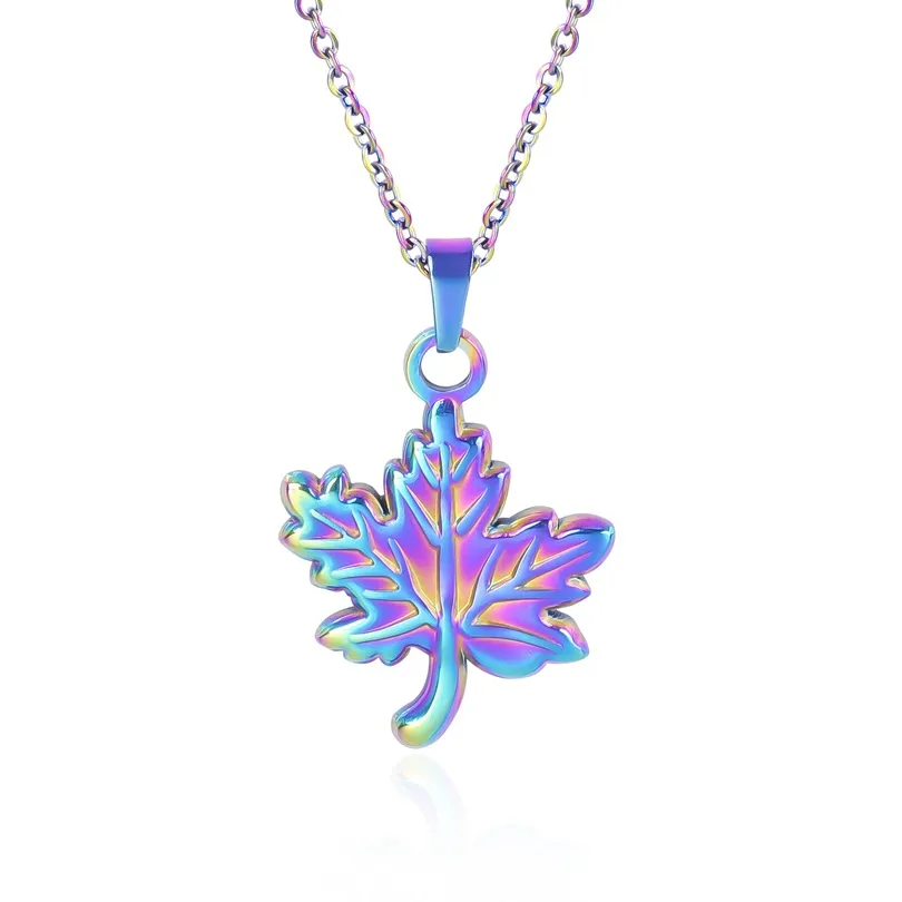 1 Piece 304 Stainless Steel 18K Gold Plated Leaf Pendant display picture 11