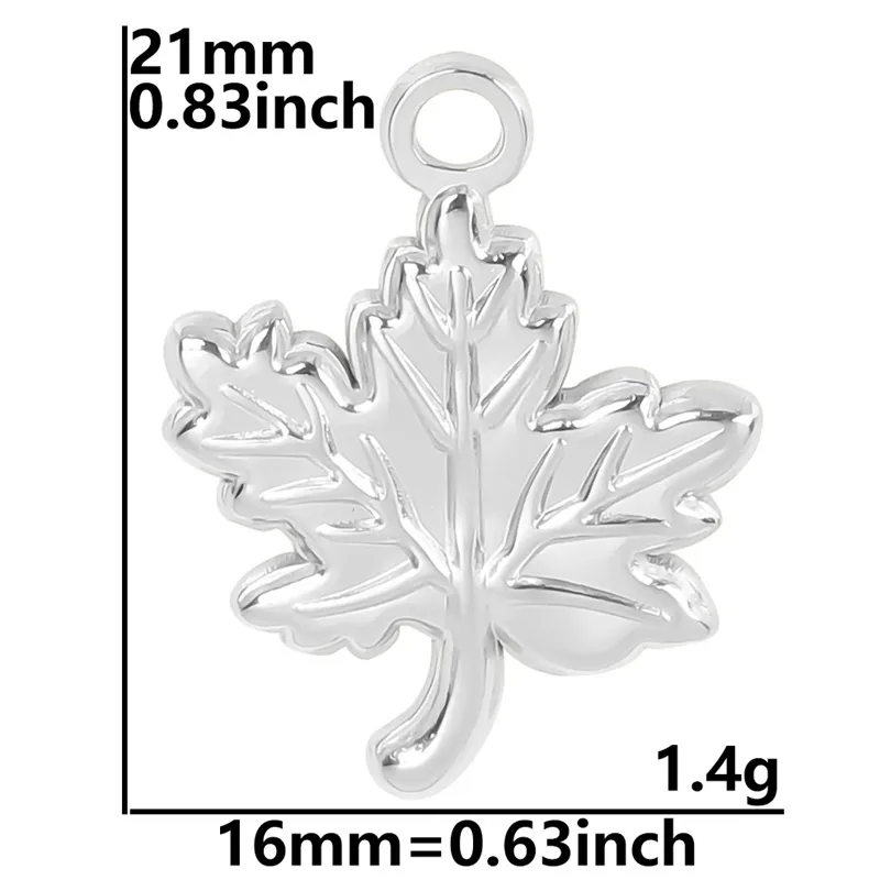 1 Piece 304 Stainless Steel 18K Gold Plated Leaf Pendant display picture 13