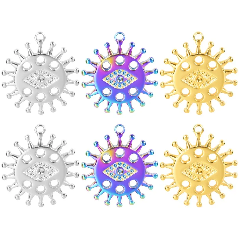 1 Piece 304 Stainless Steel Sun Eye Pendant display picture 1