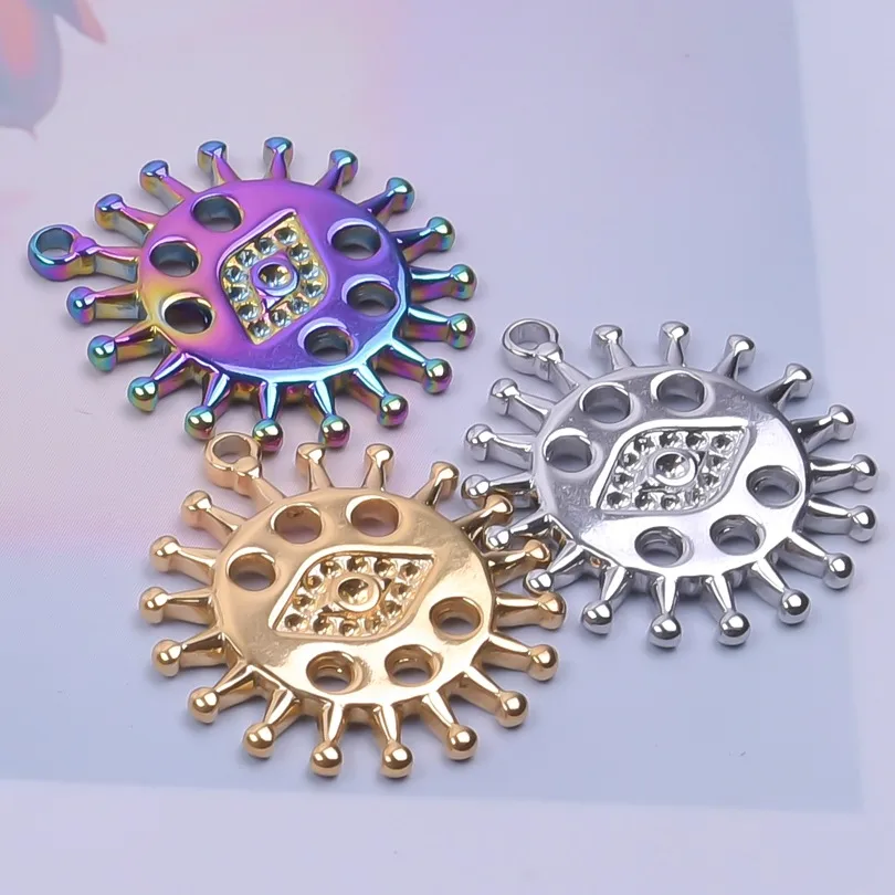 1 Piece 304 Stainless Steel Sun Eye Pendant display picture 3