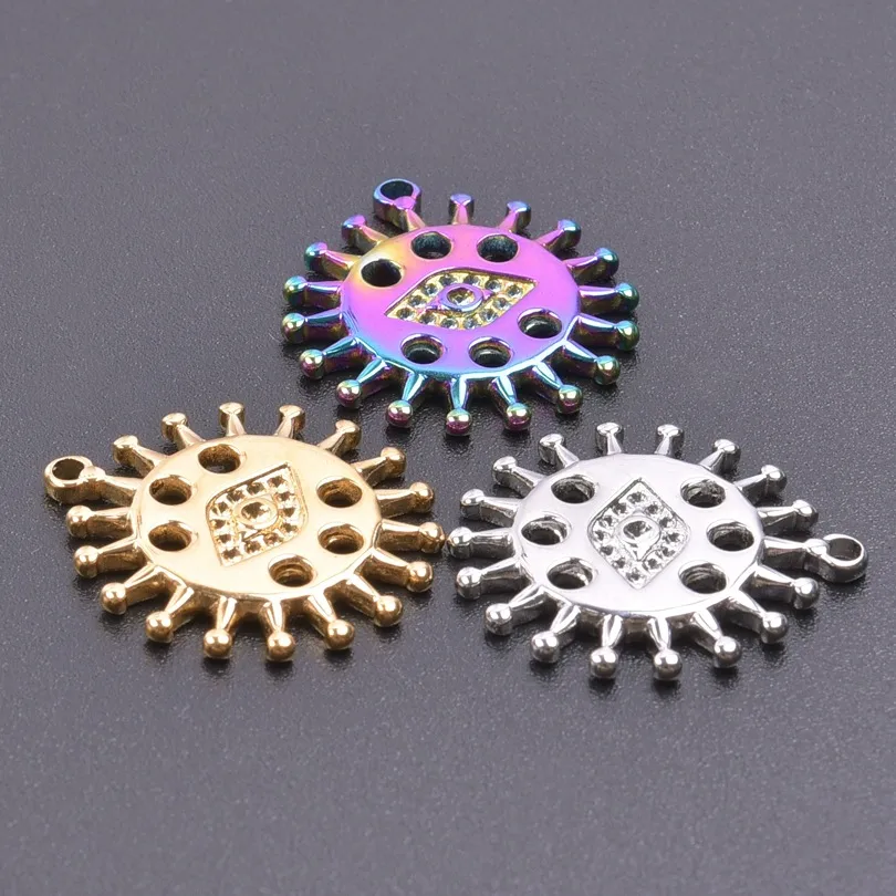 1 Piece 304 Stainless Steel Sun Eye Pendant display picture 6