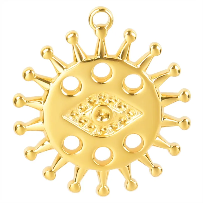 1 Piece 304 Stainless Steel Sun Eye Pendant display picture 7