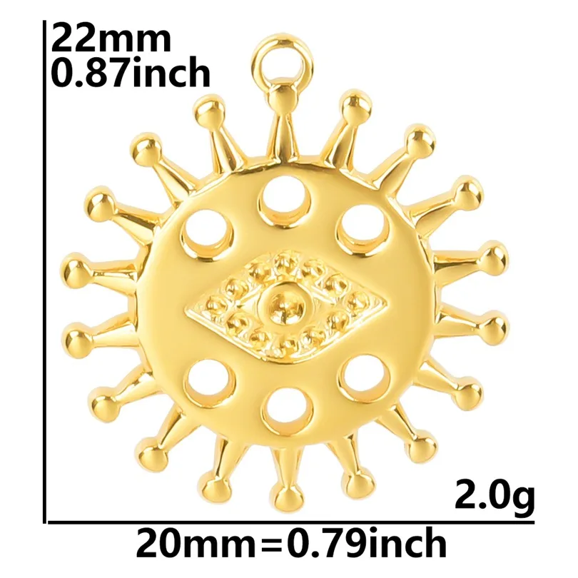 1 Piece 304 Stainless Steel Sun Eye Pendant display picture 8
